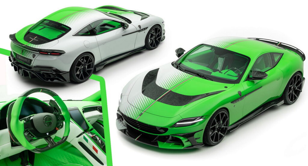  Mansory Tempesta Verde Is A Half-Green Half-White Ferrari Roma