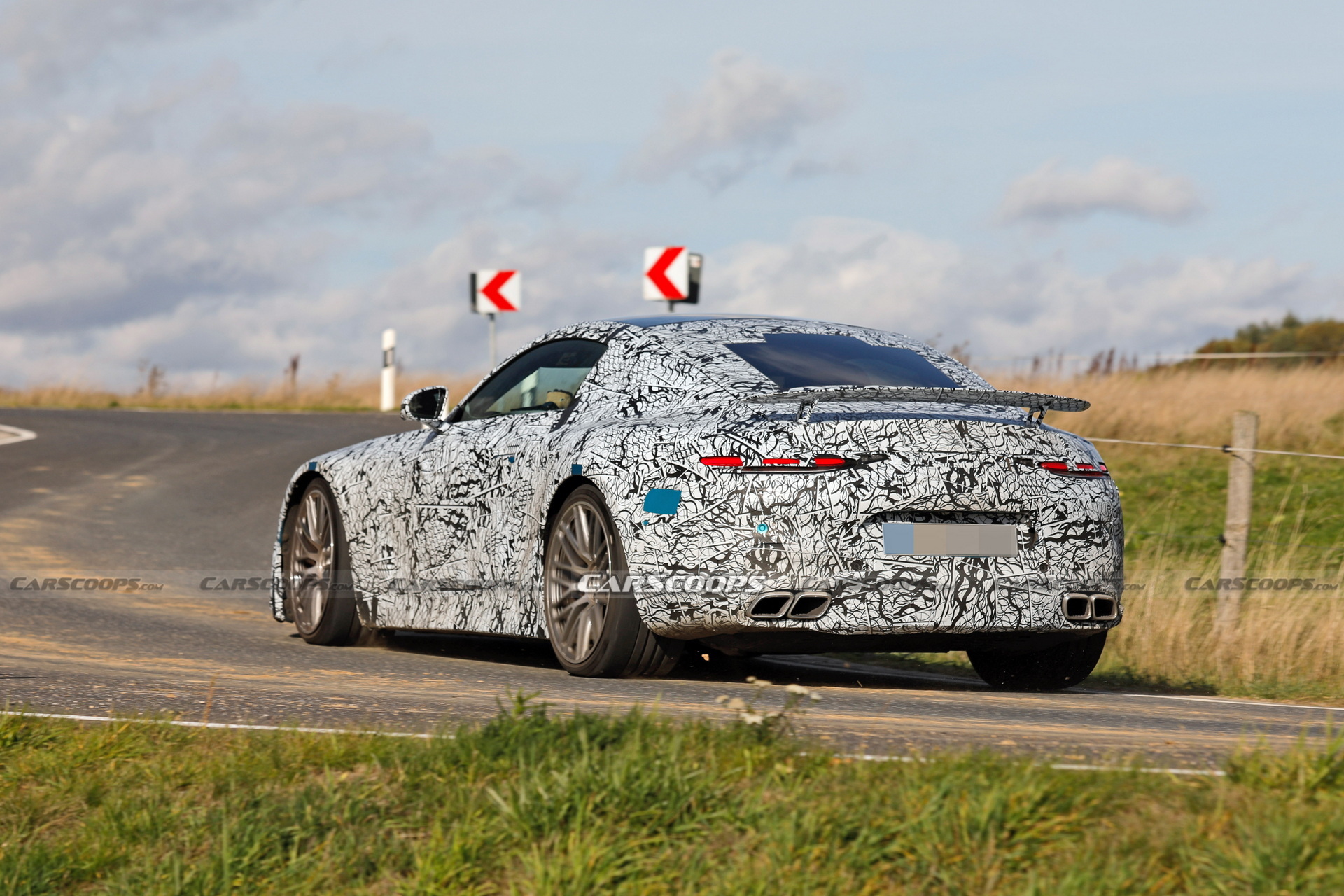 2024 Mercedes-AMG GT Spied With A Fixed Rear Wing