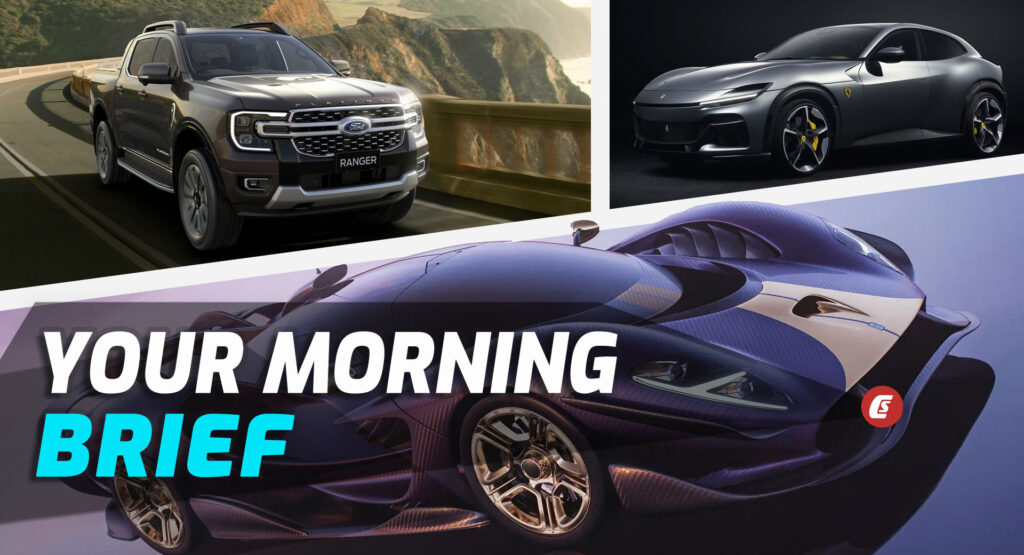  De Tomaso P900, 2023 Ford Ranger Platinum, And Ferrari Halts Purosangue Orders: Your Morning Brief
