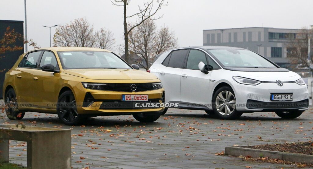  New Opel Astra Electric Spotted Being Benchmarked Against The VW ID.3