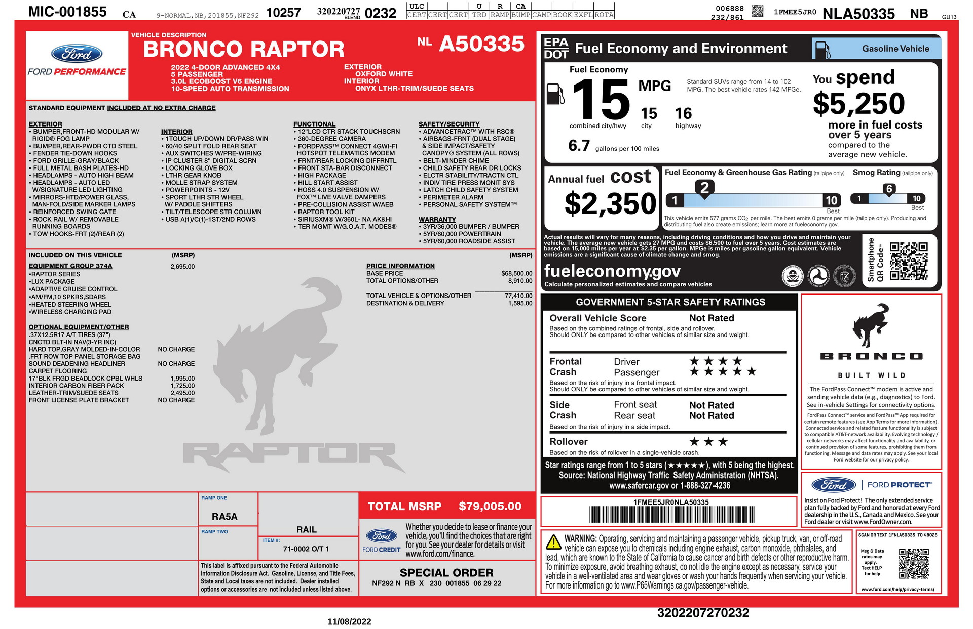 Another Dealer Defies Ford, Adds 94 Percent Mark Up On Bronco Raptor Priced At $154,005