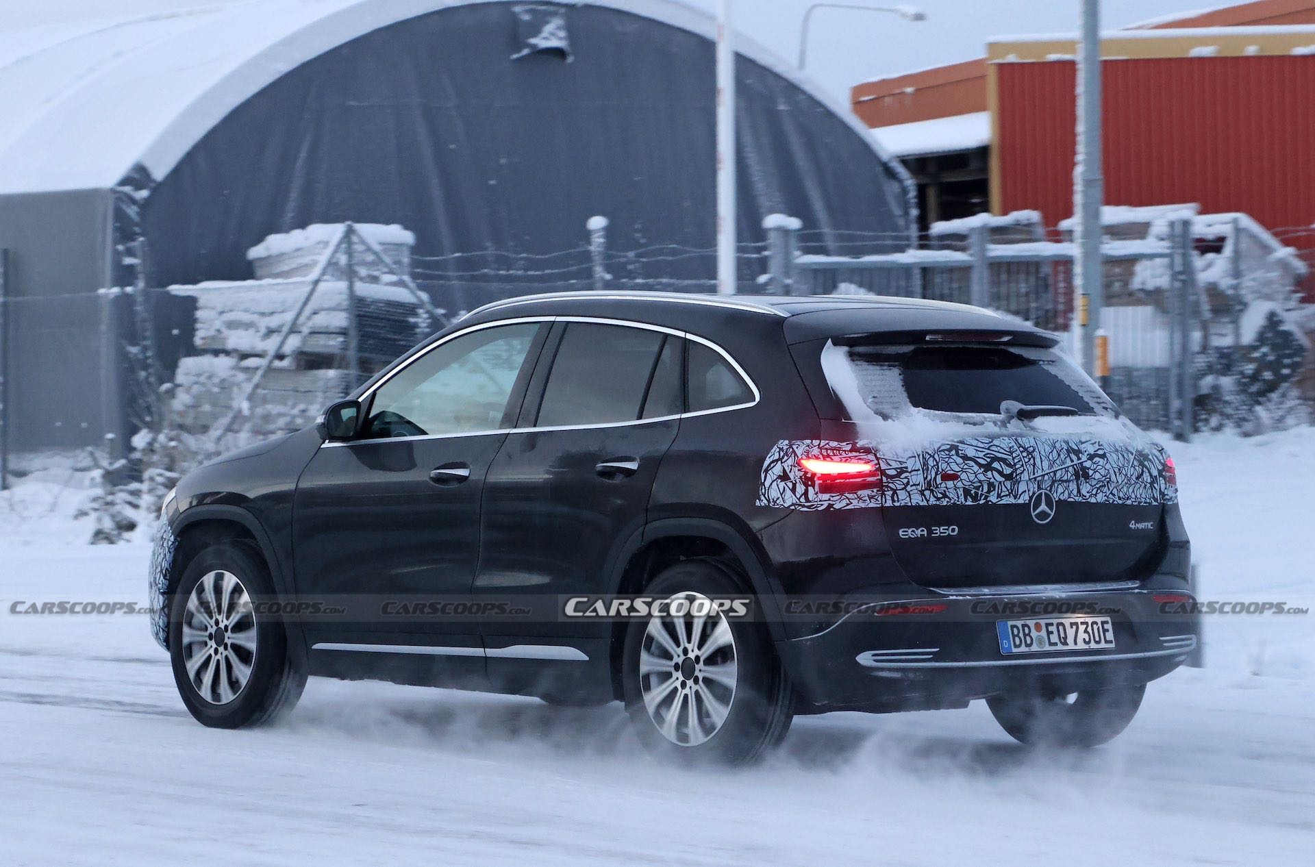 Facelifted Mercedes EQA Prototype Wears Camo Balaclava For Icy Winter Test