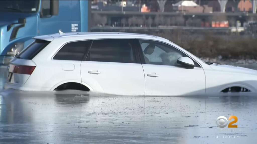  Cars Trapped In Sea Of Ice Following Flood, Freezing Temps