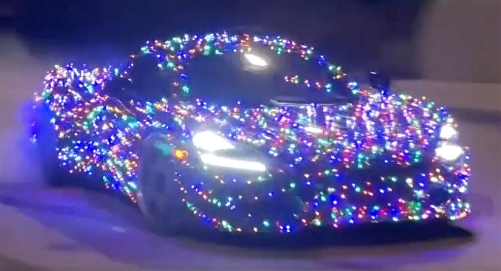  Drifting McLaren 720S Covered Entirely In Christmas Lights Is A Sight To Behold