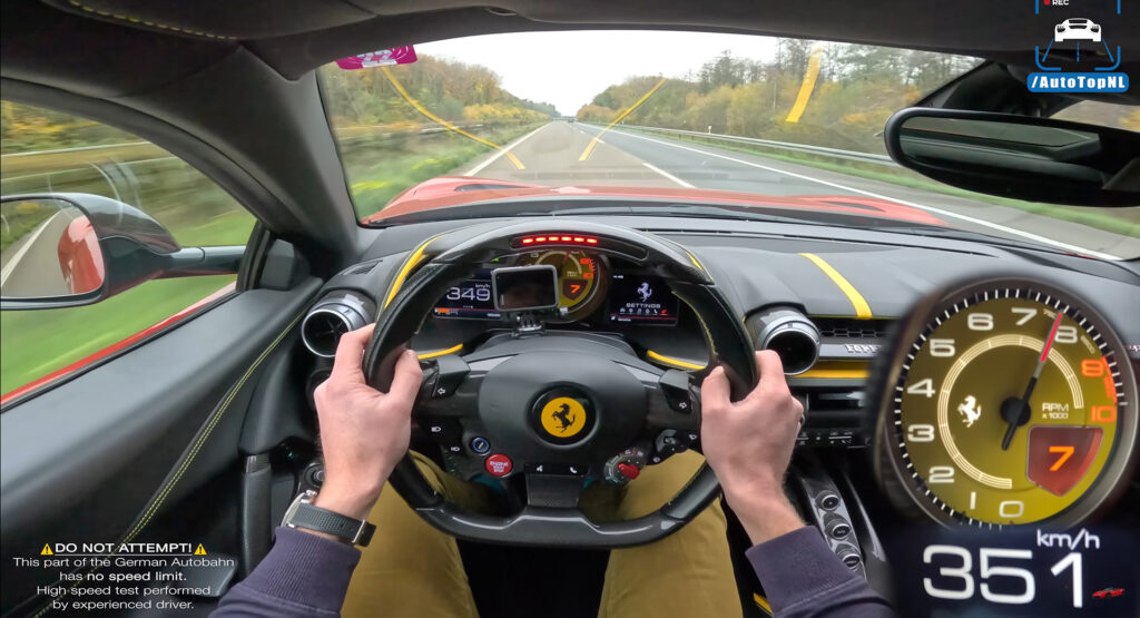 Watch A 102k-Mile Ferrari 812 Superfast Shoot Down The Autobahn At 218 MPH