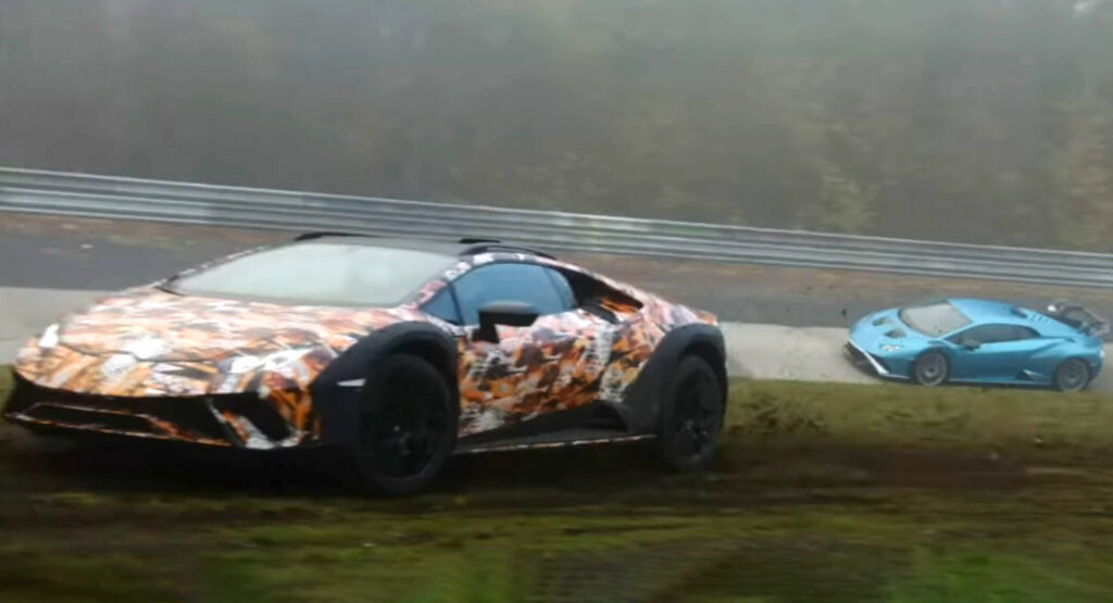  Lamborghini Sterrato Takes A Dirty Shortcut While Racing Huracan STO On The ‘Ring