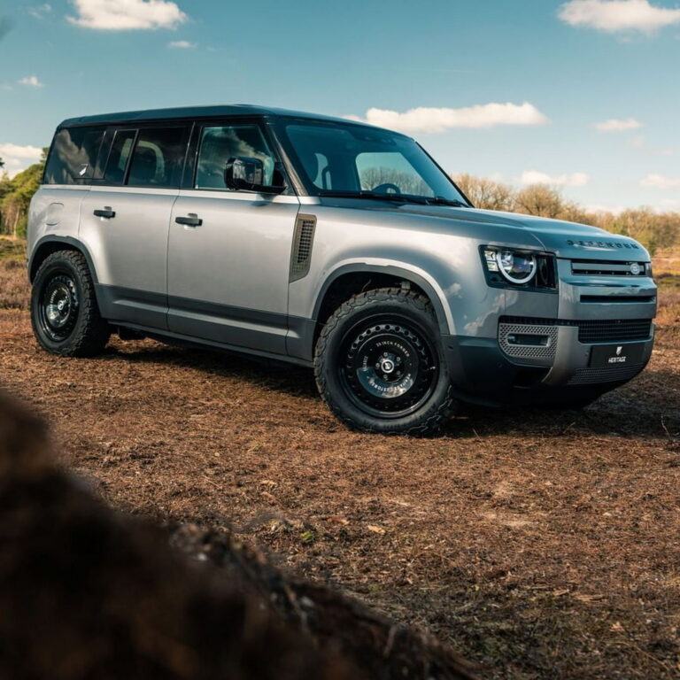 Land Rover Defender Looks Retrotastic With Rock Dust Wheels By Heritage ...