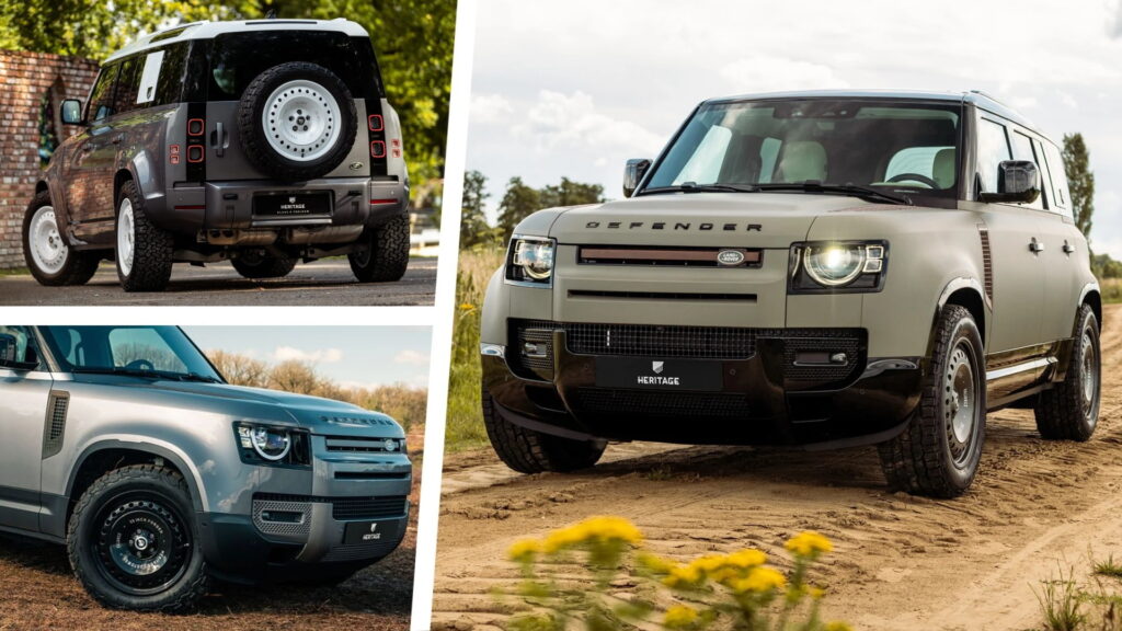  Land Rover Defender Looks Retrotastic With Rock Dust Wheels By Heritage Customs