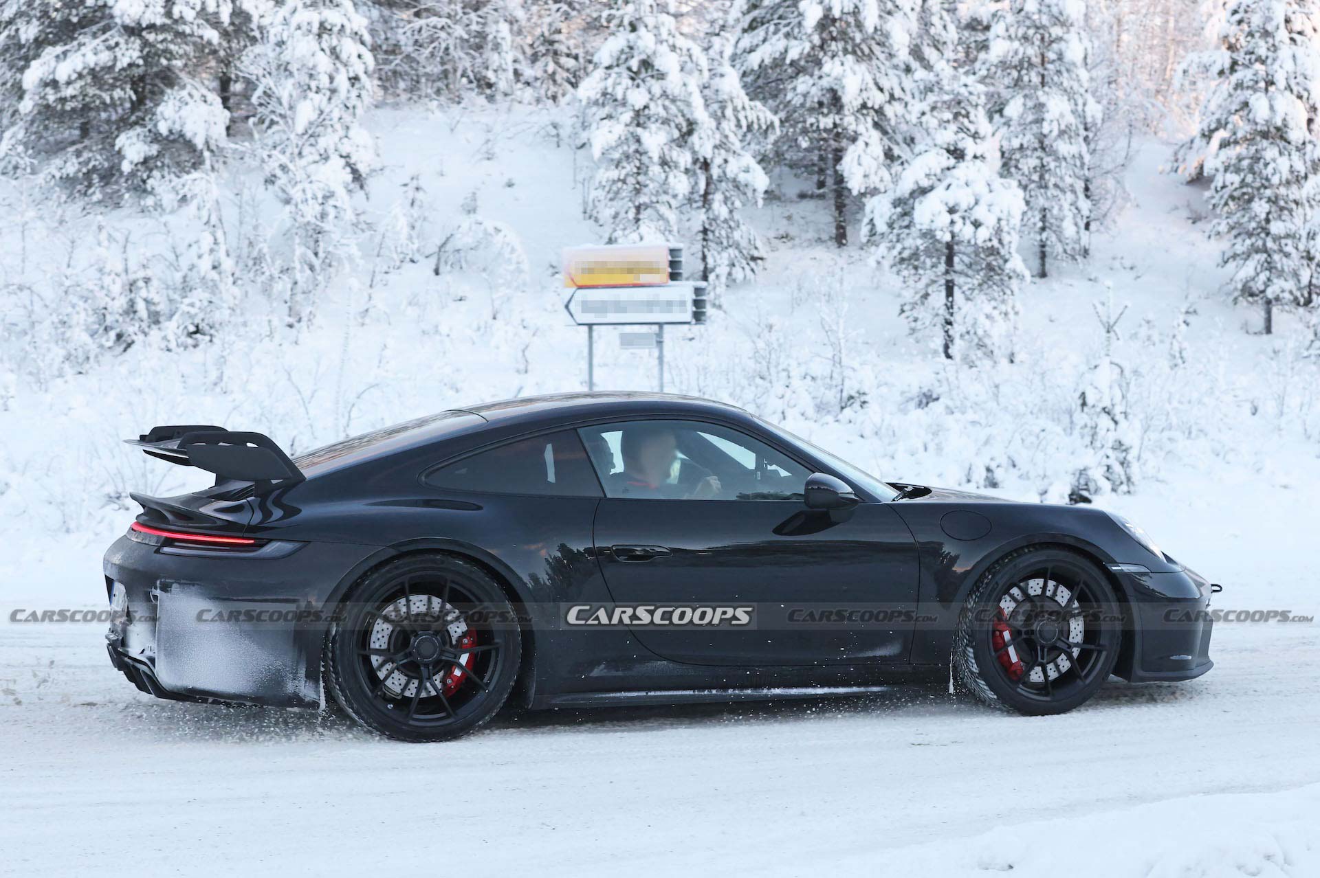 Facelifted 2024 Porsche 911 GT3, Touring And New ST Spotted Holding Their Own Winter Sports Festival