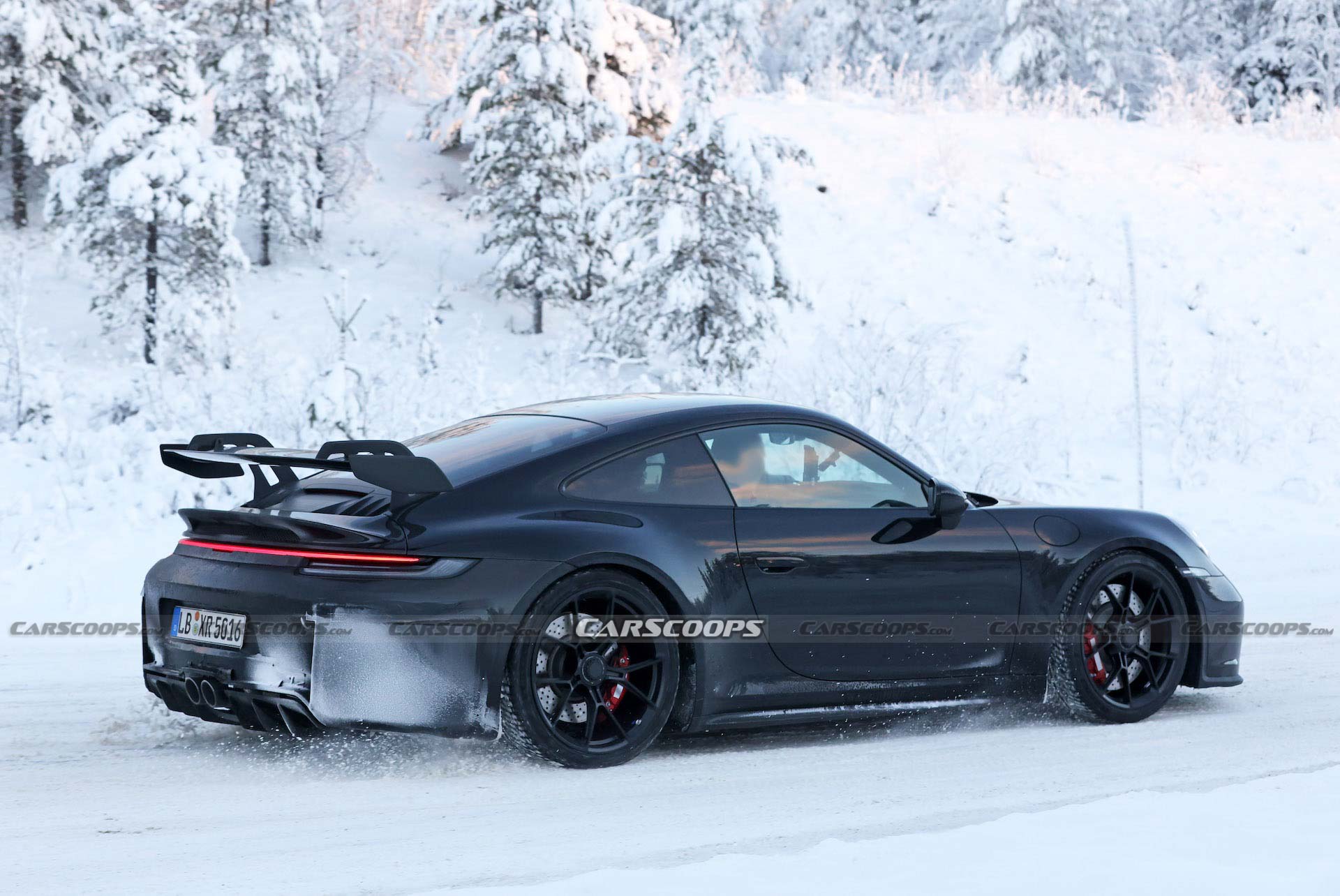 Facelifted 2024 Porsche 911 GT3, Touring And New ST Spotted Holding Their Own Winter Sports Festival