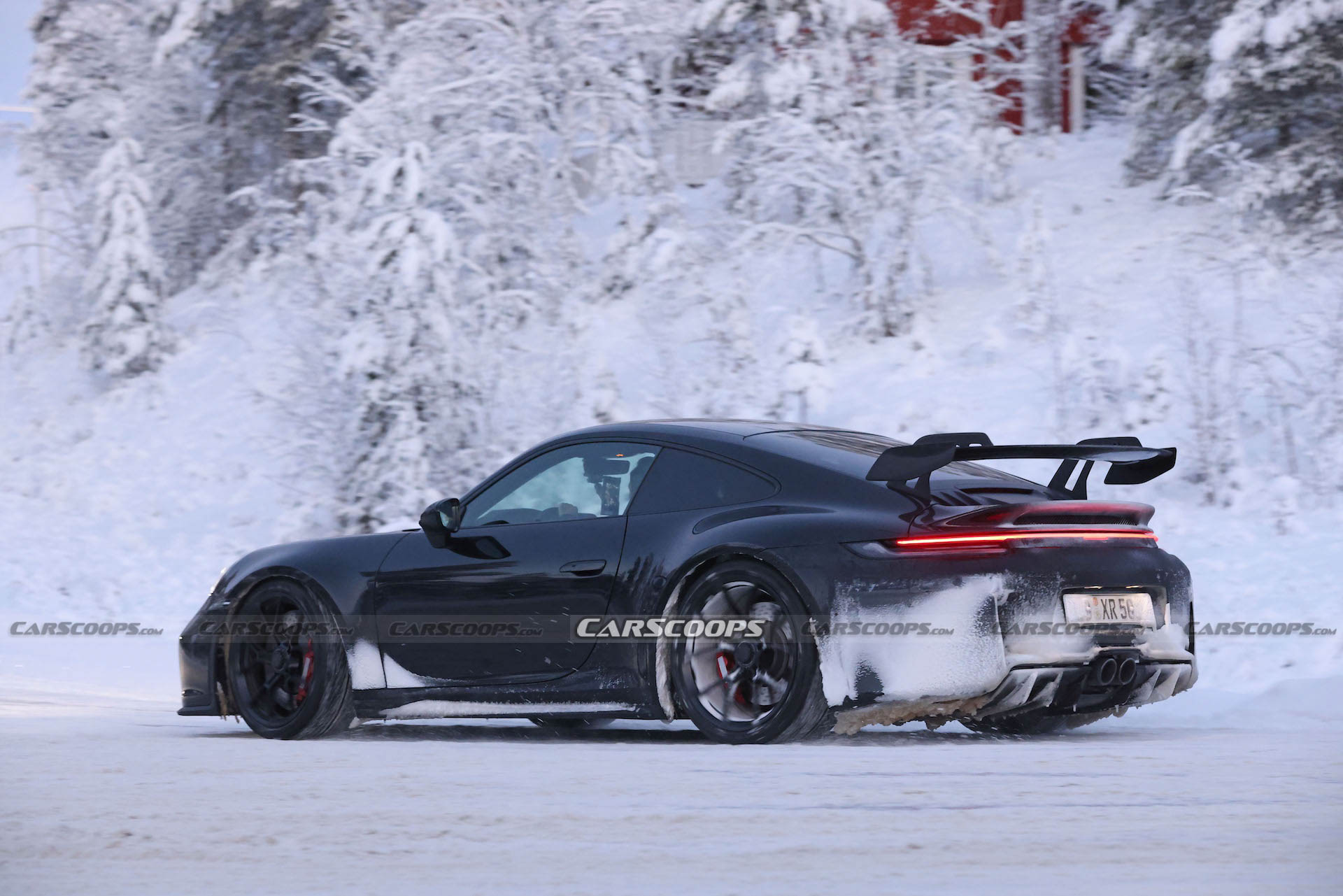 Facelifted 2024 Porsche 911 GT3, Touring And New ST Spotted Holding Their Own Winter Sports Festival