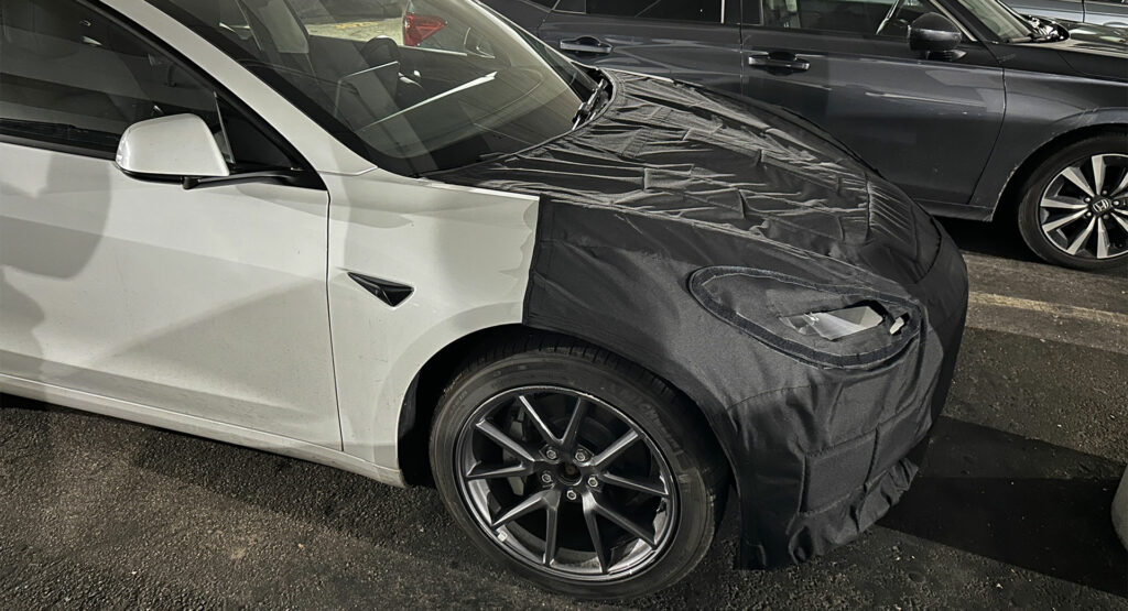  Facelifted 2024 Tesla Model 3 Spied Testing On The Streets Of California