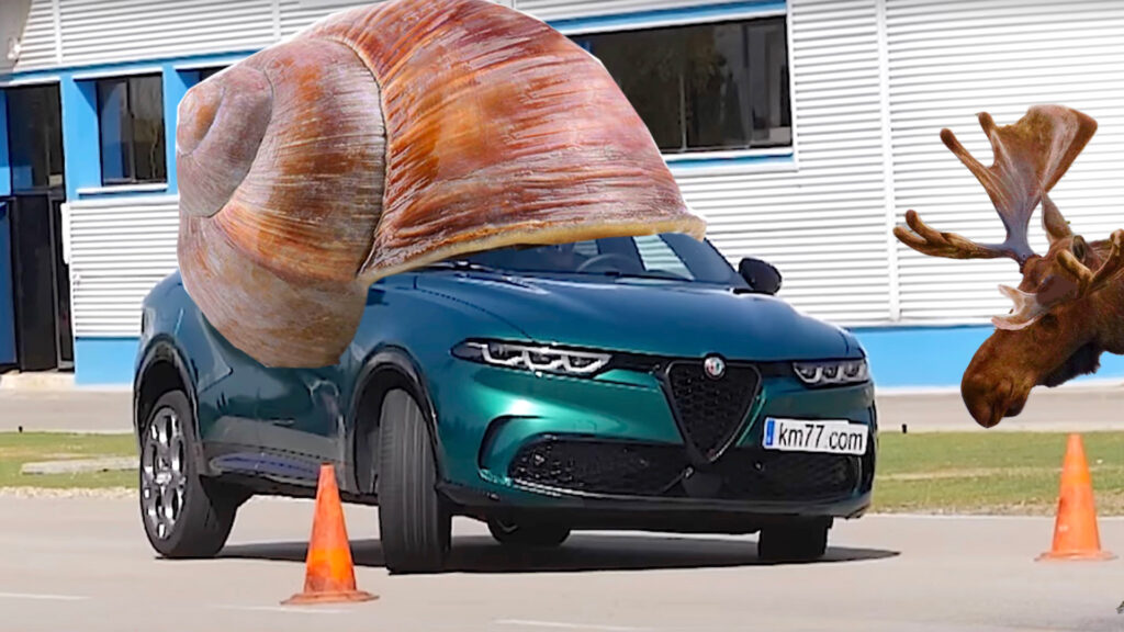 Alfa Romeo Tonale Pretends To Be A Snail To Avoid A Moose