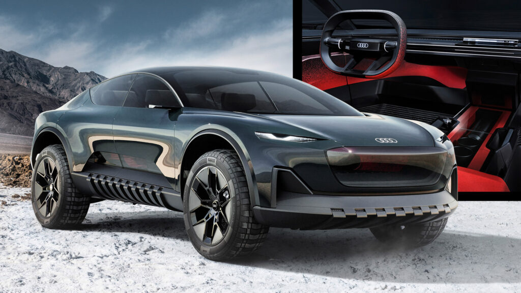  Audi Activesphere Concept Is A Sleek Coupe-Crossover That Transforms Into A Pickup