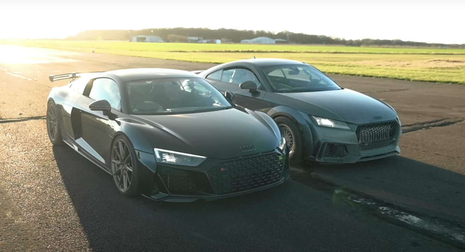 1,000-HP TT RS vs 1,100-HP R8: The Ultimate Tuned Audi Drag Race ...