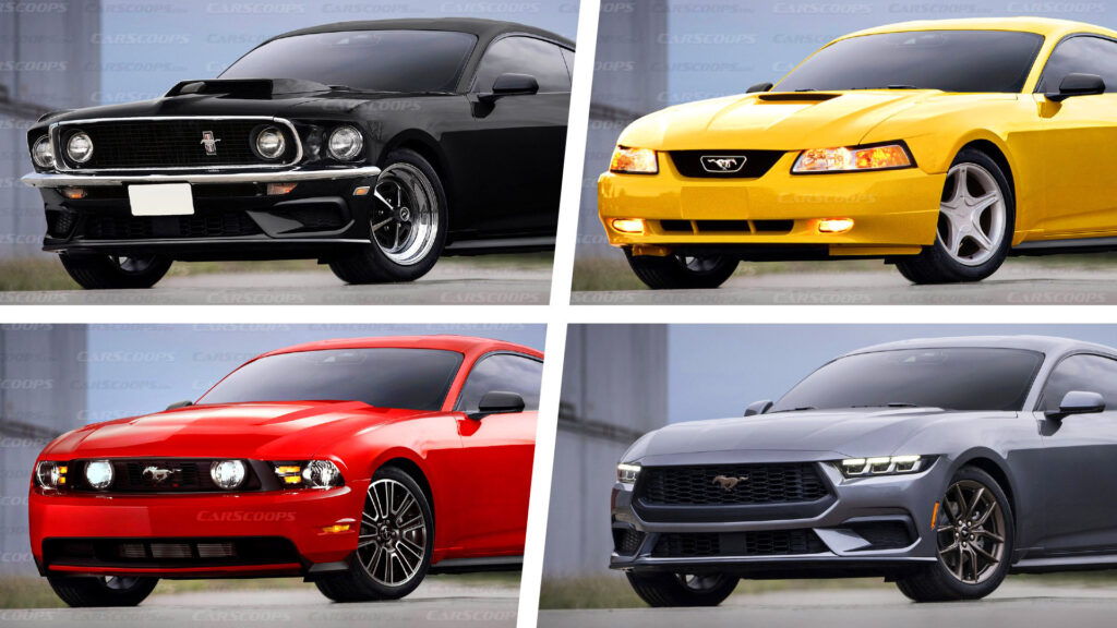 2024 Ford Mustang FaceSwapped With Older Generations