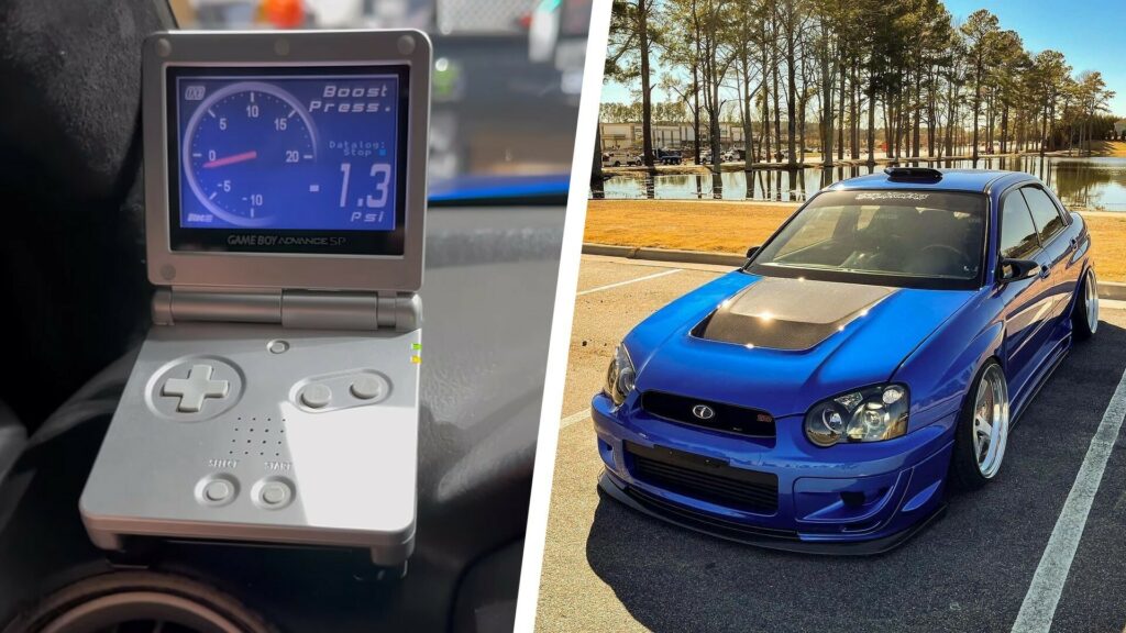  This Guy Has A Game Boy Boost Gauge For His Subaru STI And You Can Too