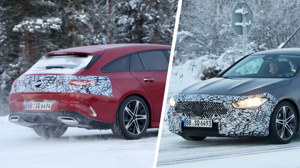  Facelifted Mercedes CLA Sedan And Shooting Brake Spied With Minimal Disguise