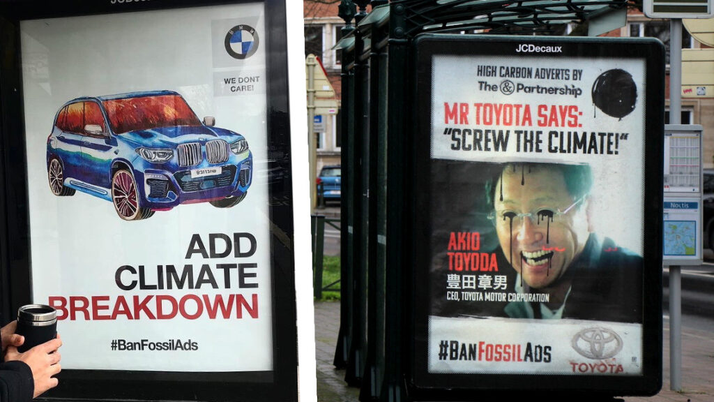  Climate Activists Hack Toyota And BMW Billboards Around Europe