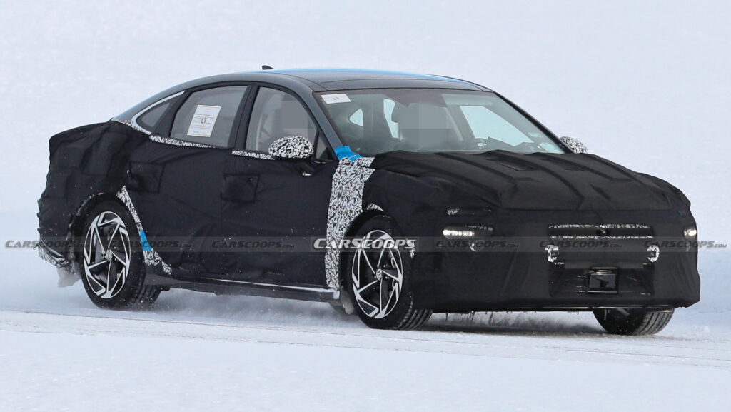 2024 Hyundai Sonata Puts Back Its Camo Suit After Flashing Itself In Video