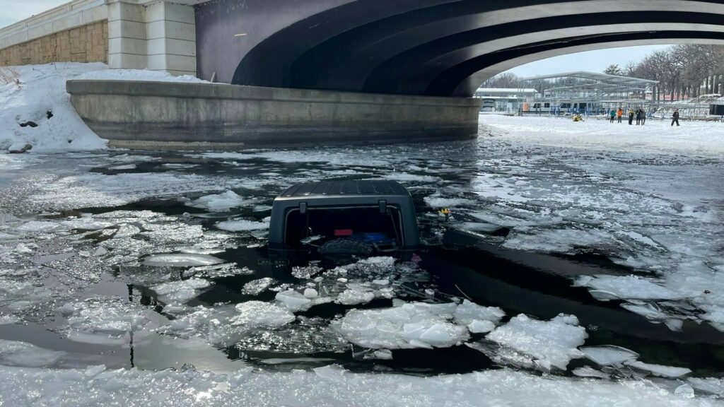  Sinking Jeep Sparks Heroic Effort To Save 83-Year-Old And Dog From Frozen Lake
