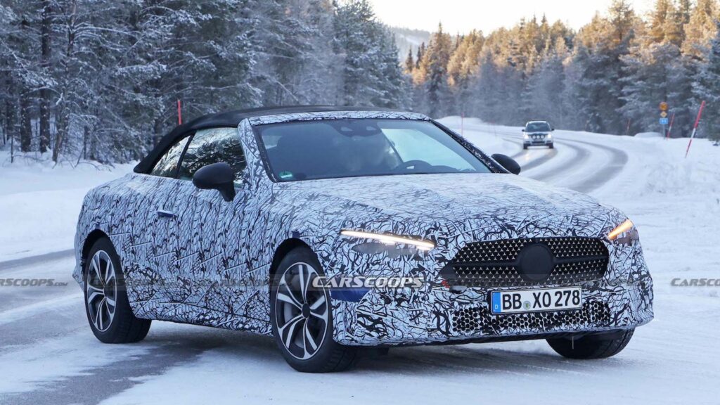  2024 Mercedes CLE Convertible Shows Its Best SL-Style Moves During Winter Test