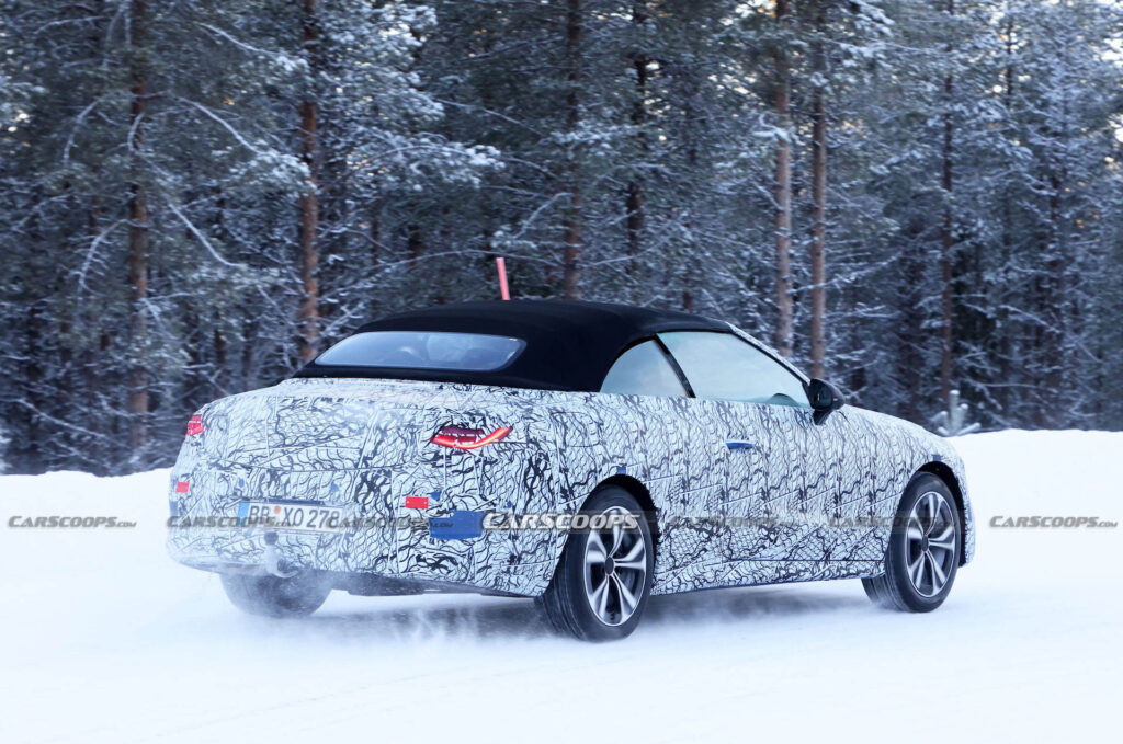  2024 Mercedes CLE Convertible Shows Its Best SL-Style Moves During Winter Test