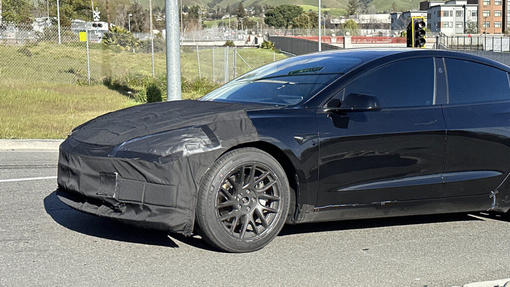  Refreshed Tesla Model 3 Tests Out New Wheels And Side Camera Design