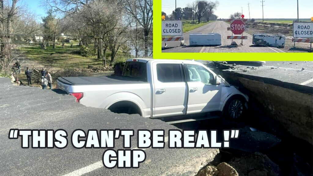  Californian Drivers Keep Ignoring Closed Road Signs Plunging Into Sinkhole