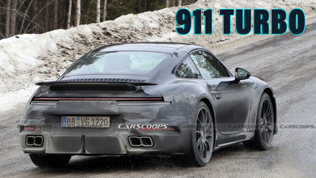  Facelifted Porsche 911 Turbo Shows Us A Dirty Pair Of New-Look Heels