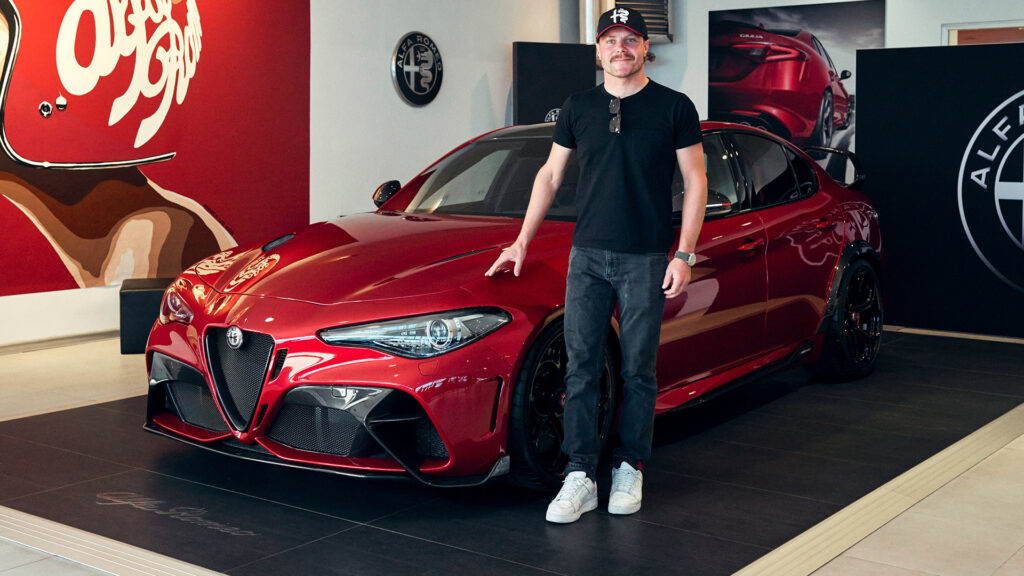  Valtteri Bottas Picks Up The Keys To His New Alfa Romeo GTAm