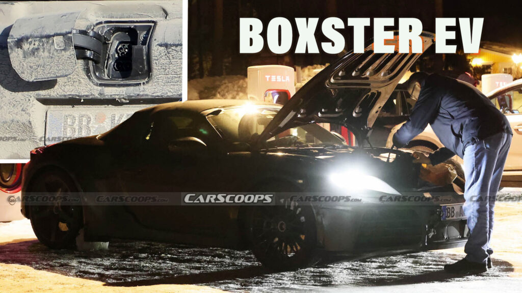  Electric Porsche Boxster Prototype Reveals Charging Port And Frunk