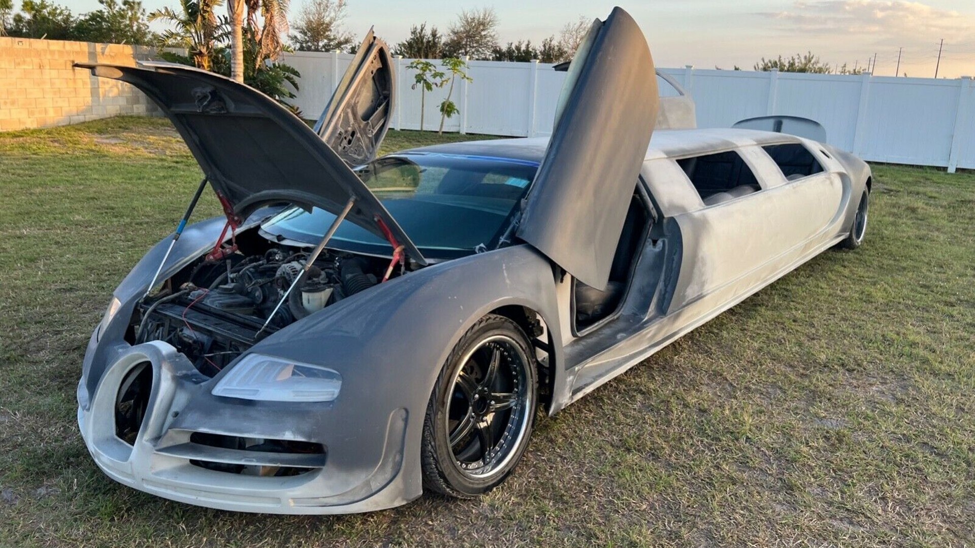 This Unfinished Lincoln-Based Bugatti Limo Replica Is Listed For Carscoops