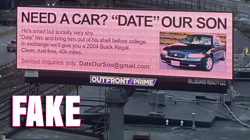  Viral Billboard Giving Free Buick For Dating Son Is A Clever Jennifer Lawrence Movie Promo