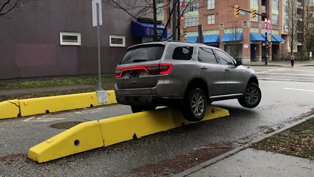  Vancouver’s ‘Slow Streets’ Concrete Barriers Blamed For Causing Car Accidents
