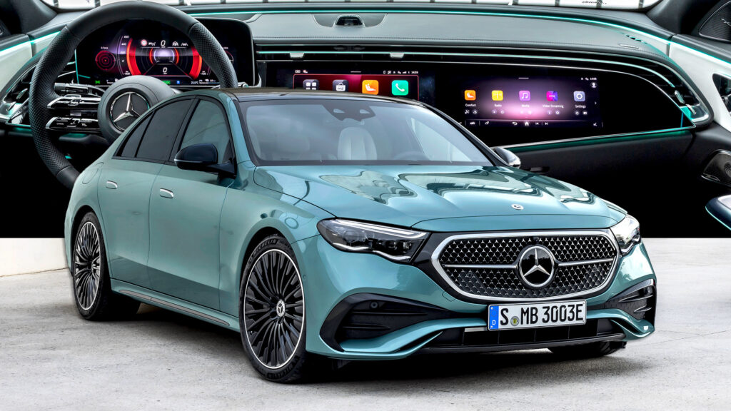  2024 Mercedes E-Class Thinks Hybrid Power, In-Car TikTok And A Selfie Cam Will Help It Beat BMW