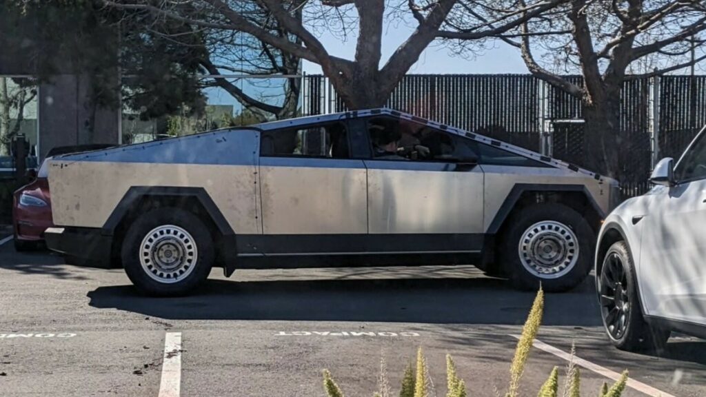  Tesla Cybertruck Spotted Testing With Steelies And Force Transducers