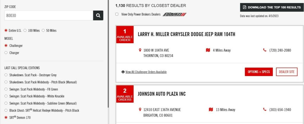  Dodge Dealer Auctioning Off Price-Gouged Demon 170 Allocation On eBay