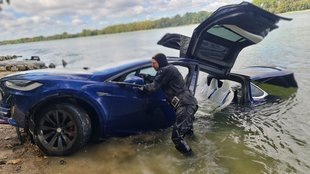  Tesla Model X Sinks In Danube River And Sells For $24,000 The Next Day