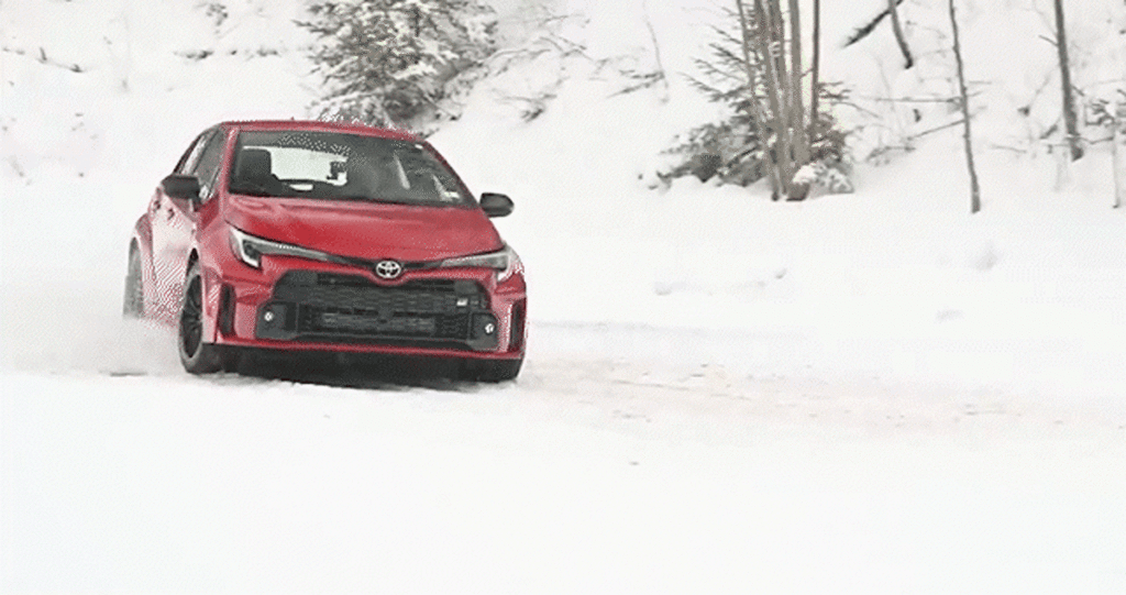 Toyota GR Corolla Looks Right At Home Drifting Through The Snow Carscoops