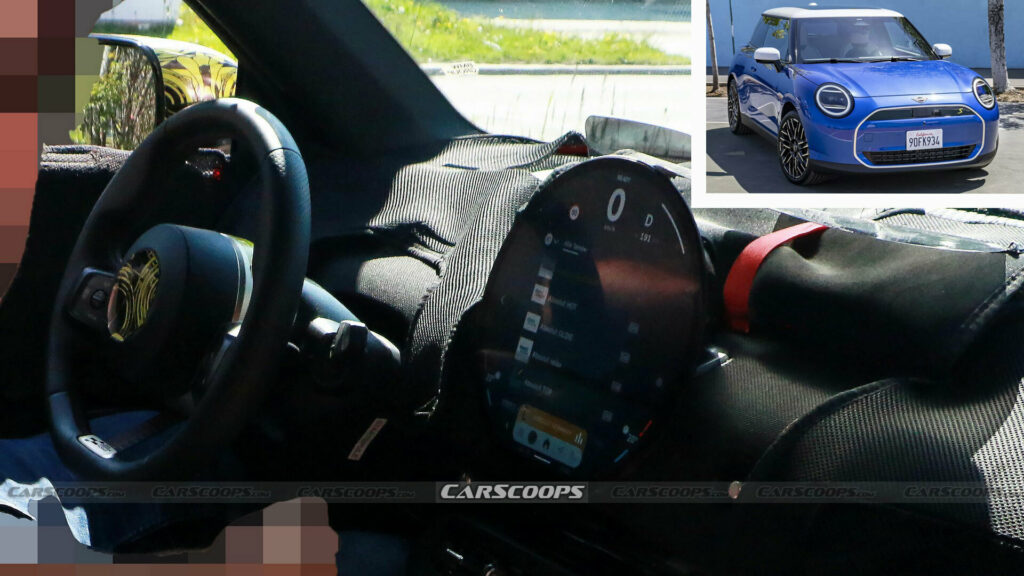  2025 MINI Cooper EV Spied With Clock-Like Infotainment System, Flavor Flav Would Approve