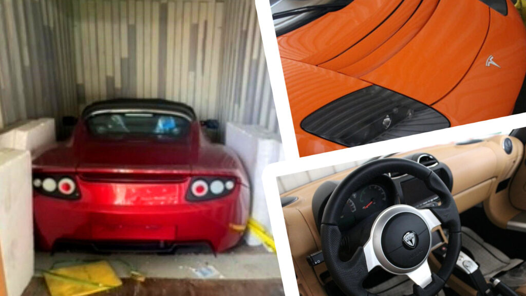  Trio Of Brand-New Tesla Roadsters Found Abandoned In A Shipping Container After 10 Years