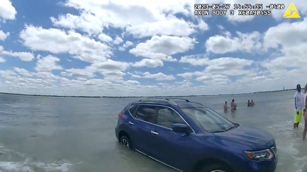 Florida Woman Drives Nissan SUV Down Beach And Into Water Before Arrest