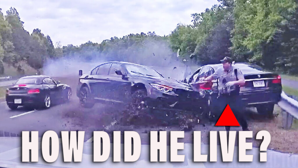  Watch Police Officer Cheat Death In Crazy BMW M3 Smash