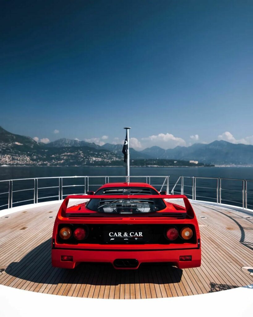  There’s No Better Way Of Flaunting Your Wealth Than Loading A Ferrari F40 Onto Your Superyacht