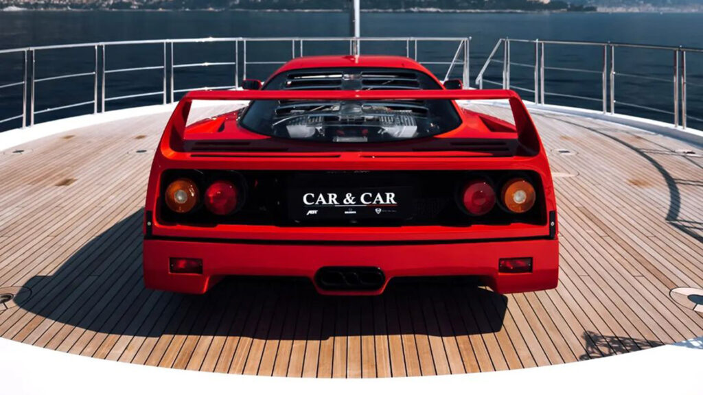  There’s No Better Way Of Flaunting Your Wealth Than Loading A Ferrari F40 Onto Your Superyacht