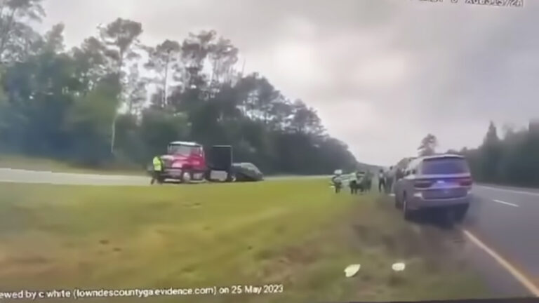 Distracted Driver Launches Car Off Flatbed Truck After Looking At ...