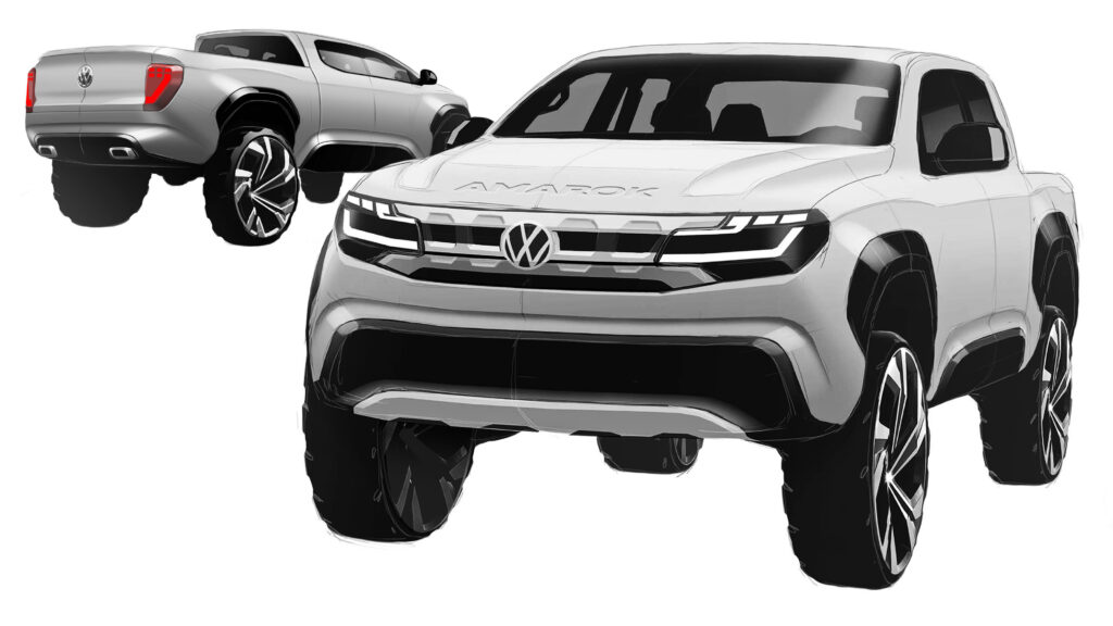  VW Amarok’s Official Development Sketches Show A Chunkier Beast And We Love It