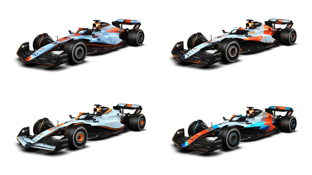  Williams Racing Letting Fans Vote On Gulf Livery To Run At 3 Races This Season