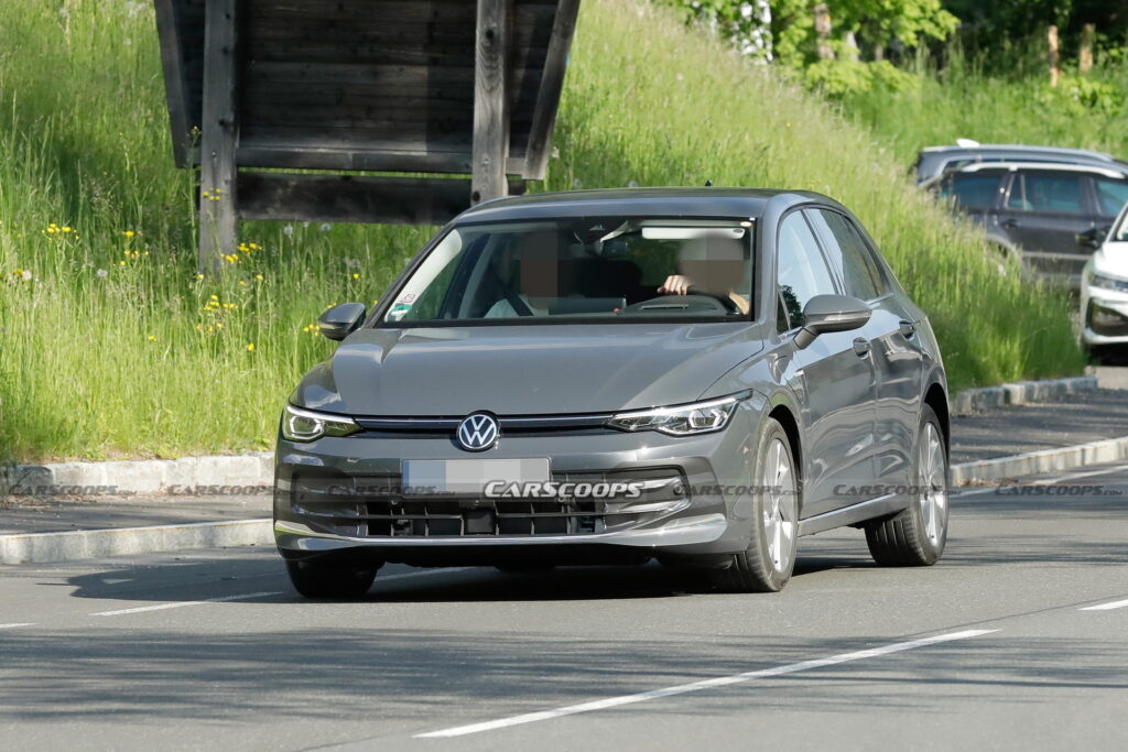 2024 Volkswagen Golf Facelift Spied Showing New Headlights